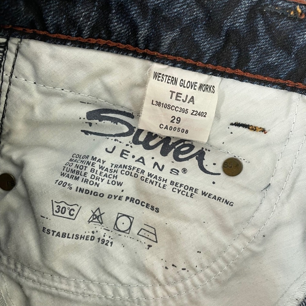 Silver Jeans Co Denim Mini Skirt Womens 31 Teja Y2K Low Rise Raw Hem (Tag 29) - Picture 5 of 11